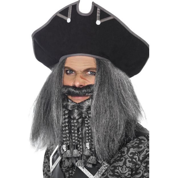 26227 - Terror Of The Sea Pirate, Hat, Black, With Rope Detail, On Display Card