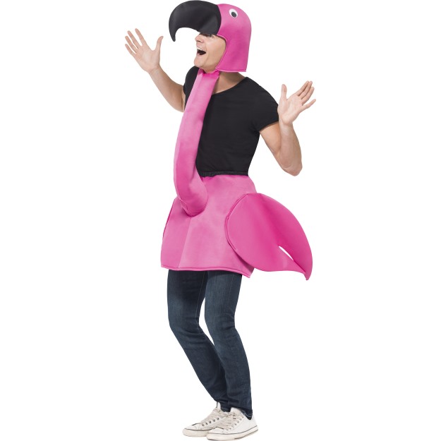 26392 - Flamingo Costume, Pink, One Piece Padded Body With Attached Neck & Hood