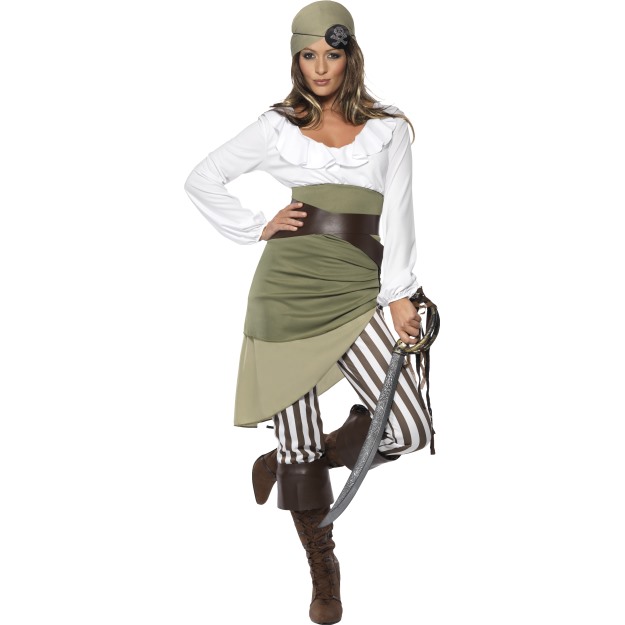 33353 - Shipmate Sweetie Costume, Top, Skirt, Leggings, Bandanna, Belt And Bootcuffs