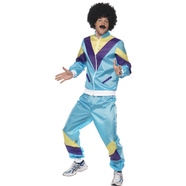 39298 - 80\'S Height Of Fashion Shell Suit Costume, Blue