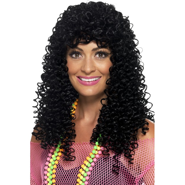 43688 - 80\'s Wet Look Pop Star Wig, Tight Curls